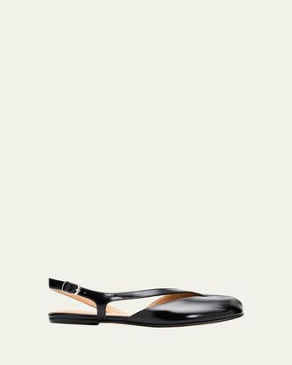 Maison Margiela Tabi Leather Split-Toe Slingback Flats
