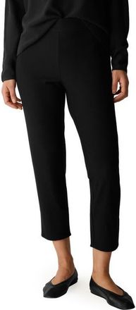 Eileen Fisher Slit Back Slim Crop Pants in Black at Nordstrom, Size Xx-Small