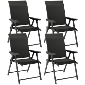 OUTSUNNY 4PCS Folding Chair W/ Breathable Mesh Fabric Seat - Black | TJ Hughes