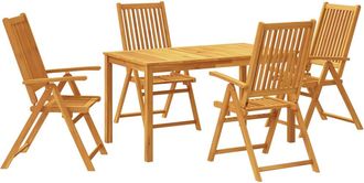 vidaXL Juego De Comedor De Jard&iacute;n 5 Piezas Madera Maciza De Acacia Vidaxl