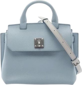 MCM Pre-owned Handbag - Dames - Vintage Handtas - Blauw - ONE Size - Leer - Vintage