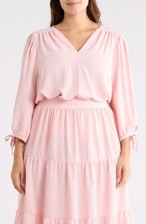 Renee C V-Neck Long Sleeve Top in Pink at Nordstrom Rack, Size 2X