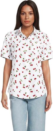 Lands End Short Sleeve No Iron Shirt in Cherries/white at Nordstrom, Size X-Small