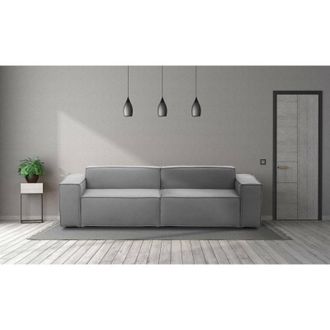 Talamo Italia Talamo Italia Sof&aacute; Fijo Simona, Sof&aacute; Modular Lineal De 3 Plazas, 100% Made In Italy, Sof&aacute; De Sal&oacute;n Moderno En Tela., Cm 260x95h70, Gris, Con Embalaje 