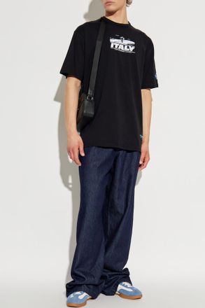 Iceberg T-shirt With Print, Mens, Black