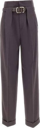 The Attico Wijde broek - Dames - Wijde Broeken - Paars - XS - Wol - Broeken
