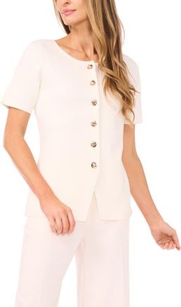 Ted Baker Gail Longline Split Hem Button-Up Shirt in New Ivory at Nordstrom, Size X-Small