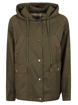 Herno Short Padded Jacket with Hood and Flap Pockets
