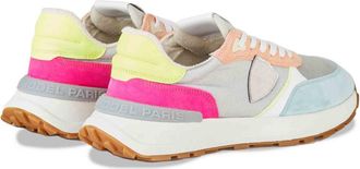 Philippe Model Womens Antibes Low Mondial Sneaker Multicolor Leather Suede