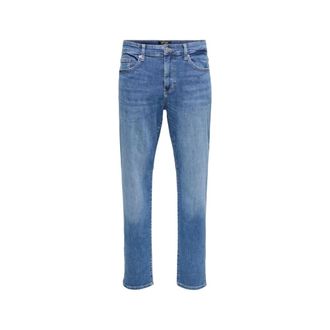 Only & Sons Slim-fit Jeans, male, Blue, Size: W29 L32 Zip and Button Jeans with Pockets
