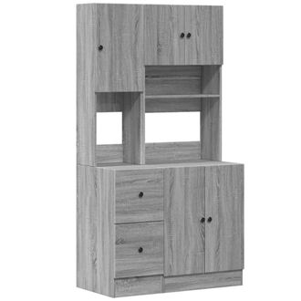 Berkfield Home Kitchen Cabinet Grey Sonoma 95x50x180 cm Engineered Wood | Size: 95 x 50 x 180 cm