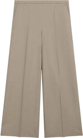 Moncler Poplin Broek - Dames - Wijde Broeken - Beige - S - Katoen - Broeken