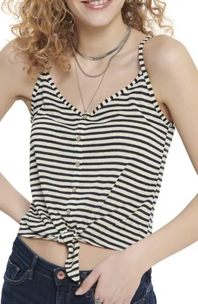 Only Cannes Tie Front Tank Top in Night Sky at Nordstrom, Size X-Small
