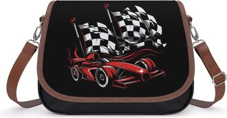 Generic Car Racing Checkered Flag Fashion Womens Crossbody Bags Novelty Handbag Shoulder Bag Purse