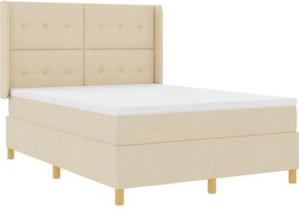 vidaXL Vidaxl Cama Box Spring Colch&oacute;n Y Luz Led Tela Crema 160x200 Cm