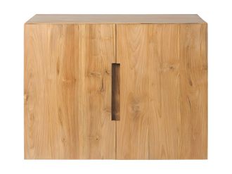Vente-Unique Mueble de ba&ntilde;o suspendido de teca clara - 80 cm - SAWAN