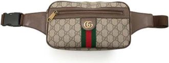 Gucci Pre-owned Belt Bags, female, Beige, Size: ONE SIZE Pre-owned Web Ophidia Belt Bag