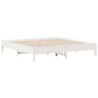 vidaXL Cama Sin Colch&oacute;n Madera Maciza De Pino Blanca 180x200 Cm Vidaxl
