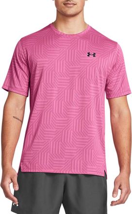 Under Armour Mens Tech Vent Geotessa Short Sleeve T-Shirt in Pink