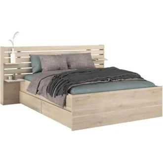 Parisot Letto 140 x 190/200 cm Con vani portaoggetti Naturale - tenalia ii