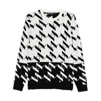 Karl Lagerfeld Round-neck Knitwear, male, Black, Size: L Round-neck Knitwear