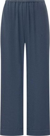 Emporio Armani Broek met elastische tailleband - Dames - Wijde Broeken - Blauw - 2XL - Broeken
