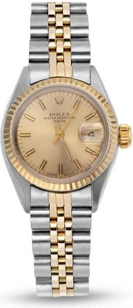 Rolex Pre-owned Rolex Date Automatic Chronometer Champagne Dial Ladies Watch 69173 CSJ