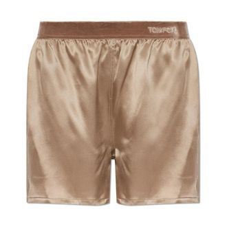 Tom Ford Zijde Shorts - Dames - Bermuda - Beige - M - Korte Broeken