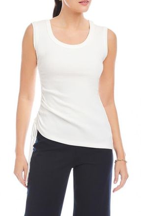 Fifteen Twenty Tia Side Shirred Rib Tank in Off White at Nordstrom, Size X-Small