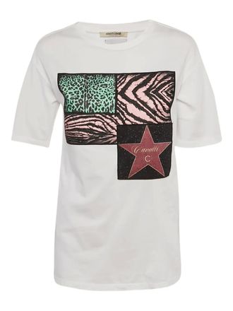 Roberto Cavalli Walk of Fame jersey logo T-shirt - White