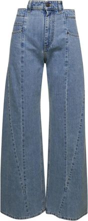 Maison Margiela Asymmetrische Five-Pocket Denim Jeans - Dames - Loose Fit Jeans - Blauw - S - Denim - Jeans