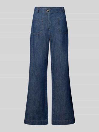 Jake*s Flared Hose mit aufgesetzten Taschen in Dunkelblau, Gr&ouml;&szlig;e 32