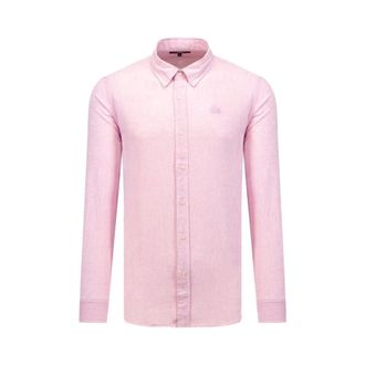 La Martina Overhemden, Heren, Roze, M, Leer, Slim Fit Shirt