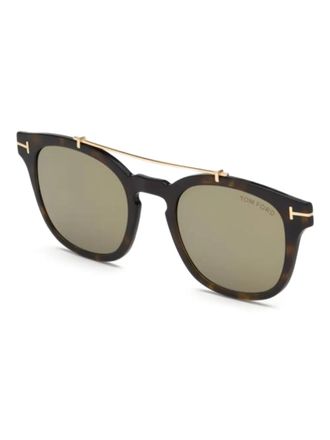 Tom Ford Eyewear Zonnebril met rond montuur - Bruin