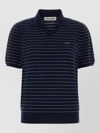 Miu Miu cotton polo shirt stripes short sleeves