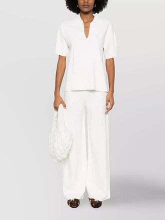 Parosh high waist wide leg flared trousers