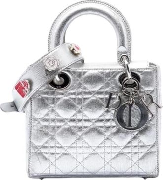 Dior Pre-owned Lady Dior Handbag - Dames - Vintage Handtas - Grijs - ONE Size - Leer - Vintage