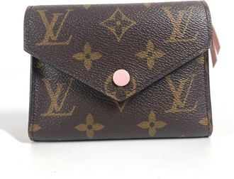 Louis Vuitton Monogram Brown Pink Monogram Wallet (Tri-Fold) (Pre-Owned)