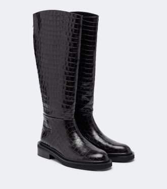 A.Emery Jude croc-effect leather knee-high boots