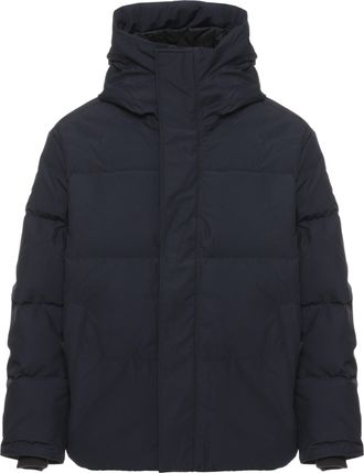 Canada Goose Blue Padded Parka With High Neck And Fleece-Lined Pockets