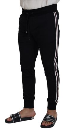 Dolce & Gabbana Logo-Print Cotton Joggers - Black
