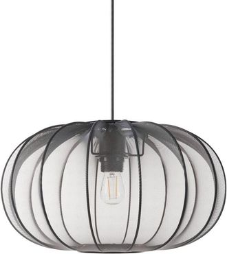 Beliani Lámpara colgante de diseño moderno lámpara de techo pantalla de nylon sintético negro Tocuyo