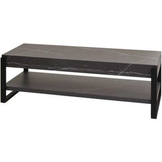 Hhg Non utilizzato] Porta tv Lowboard da salotto HHG 703 42x120x44cm ferro verniciato mdf effetto marmo