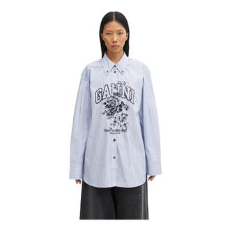 Ganni Donna, Camicette, Blu, M, new