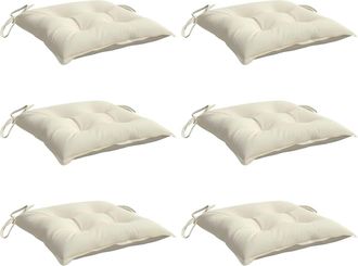 vidaXL Cojines Sillas De Jard&iacute;n 6 Uds Tela Oxford Crema 40x40x7 Cm Vidaxl