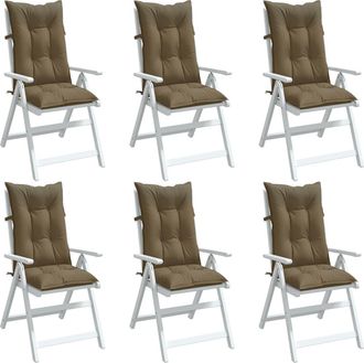 vidaXL Cojines Para Silla Respaldo Alto 6 Uds Tela Gris Taupe Melange Vidaxl