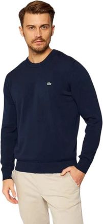 Lacoste Trui met ronde hals en micro-logo - Heren - Ronde hals truien - Blauw - 2XS - Katoen - Truien & Vesten