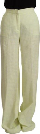 Msgm Cotton High Waist Straight Long Womens Pants