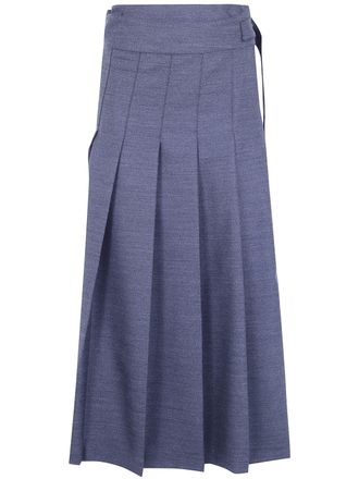 R&oacute;he Skirt Pleated Wrap Dark Grey Melange
