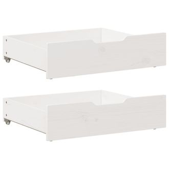 vidaXL Cajones Debajo Cama 2 Uds Madera Maciza Pino Blanco 75x55x17 Cm Vidaxl